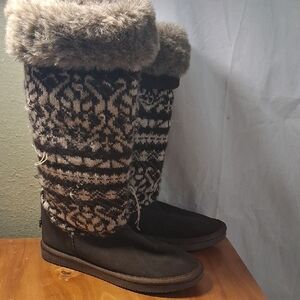 Corral Winter Cozy Knit Patterned Boots Size 7